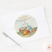 Adorable Pumpkin Baby Dusche Danke Karten Runder Aufkleber (Umschlag)