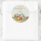 Adorable Pumpkin Baby Dusche Danke Karten Runder Aufkleber (Tasche)