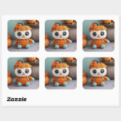 Adorable Pumpkin Crocheted Doll: Amigurumi Pastel Quadratischer Aufkleber (Blatt)