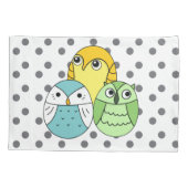 Adorable Punkte Uhu weiße Kinder Kissenbezug (Rückseite)