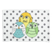 Adorable Punkte Uhu weiße Kinder Kissenbezug (Vorderseite)