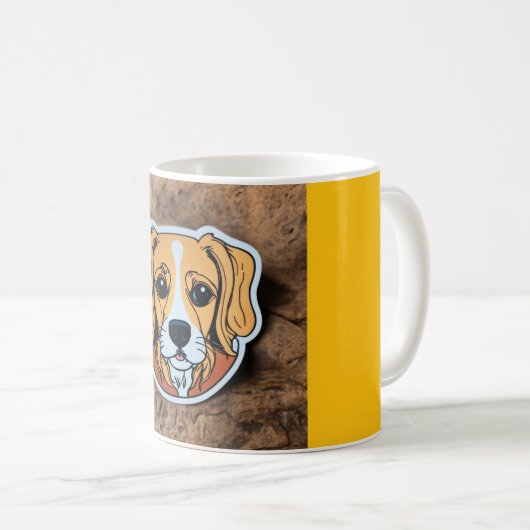 "Adorable Pup Perched on a Cup" Kaffeetasse (VorderseiteRechts)