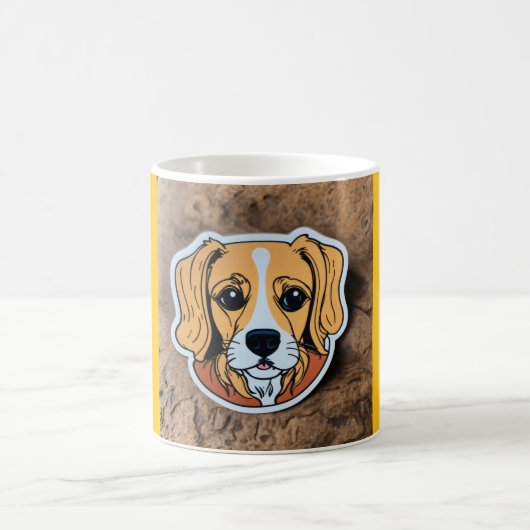 "Adorable Pup Perched on a Cup" Kaffeetasse (Mittel)