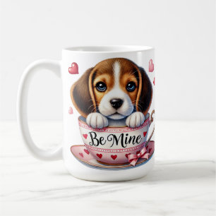 ADORABLE PUPPENHUND IN VALENTINE TEACUP KAFFEETASSE