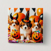 Adorable puppies halloween  button (Vorderseite)