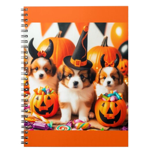 Adorable puppies halloween  notizblock (Vorderseite)