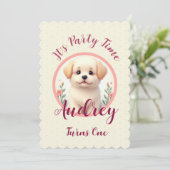Adorable Puppy Dog Einladung (Stehend Vorderseite)
