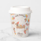 Adorable Puppy Dog Geburtstag Pawty Pappbecher (Vorderseite)