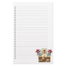 Adorable Puppy Dog Lined Stationery