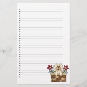 Adorable Puppy Dog Lined Stationery Briefpapier