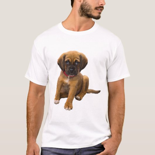 Adorable Puppy with Red Collar T-Shirt (Vorderseite)