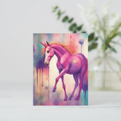 Adorable Purple Unicorn Fantasy Postkarte (Stehend Vorderseite)