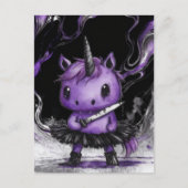 Adorable Purple Unicorn in Tutu With Knife Postkarte (Vorderseite)