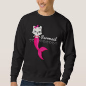 Adorable Purrmaid White Cat Cute Mermaid Beach Gir Sweatshirt (Vorderseite)