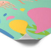 Adorable Quallen in Babyblau, Poster (Ecke)