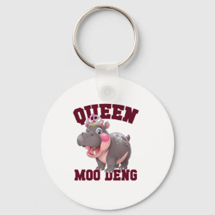 Adorable QUEEN MOO DENG Mama Baby Hippo Princess C Schlüsselanhänger