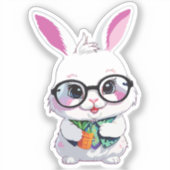 Adorable Rabbit with Sunglasses Vinyl Aufkleber (Vorderseite)