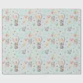 Adorable Racoon Wrapping Paper Geschenkpapier (Flach)