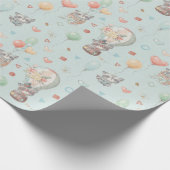 Adorable Racoon Wrapping Paper Geschenkpapier (Ecke)