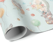 Adorable Racoon Wrapping Paper Geschenkpapier (Rolleneckpunkt)