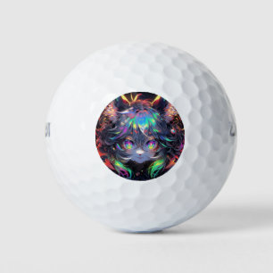 Adorable Rainbow Catgirl Furry Anime Golfball