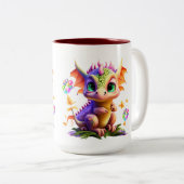 Adorable Rainbow Dragon Design Tasse (VorderseiteRechts)