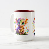 Adorable Rainbow Dragon Design Tasse (Vorderseite Links)