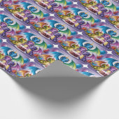 Adorable Rainbow Dragons Geschenkpapier (Ecke)