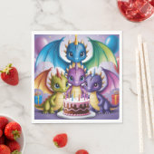 Adorable Rainbow Dragons Serviette (Beispiel)