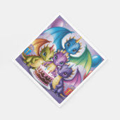 Adorable Rainbow Dragons Serviette (Ecke)