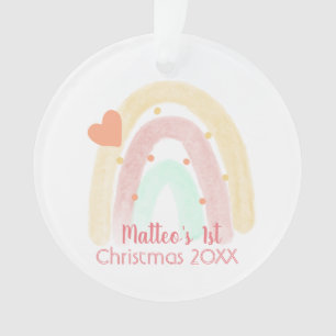 Adorable Rainbow Heart Confetti 1. Weihnachten Ornament