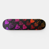 Adorable Rainbow Heart Scribble Zeichnend Skateboard (Horizontal)