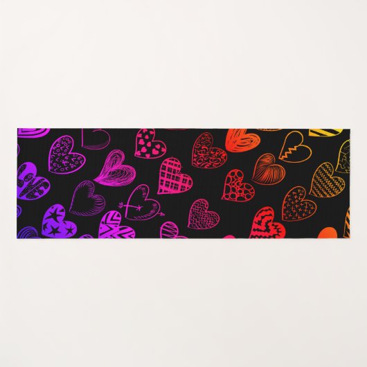Adorable Rainbow Heart Scribble Zeichnend Yogamatte (Vorderseite (Horizontal))