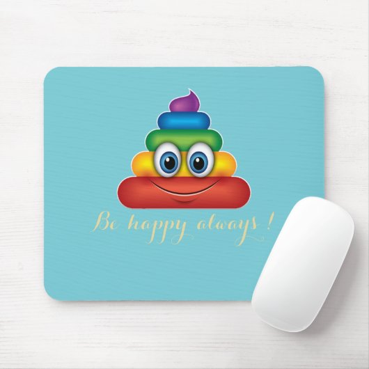 Adorable Rainbow Kackend Emoji Mousepad (Mit Mouse)