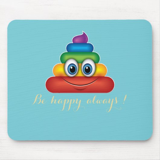 Adorable Rainbow Kackend Emoji Mousepad (Vorne)