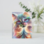 Adorable Rainbow Kitty Postkarte (Stehend Vorderseite)
