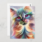 Adorable Rainbow Kitty Postkarte (Vorne/Hinten)