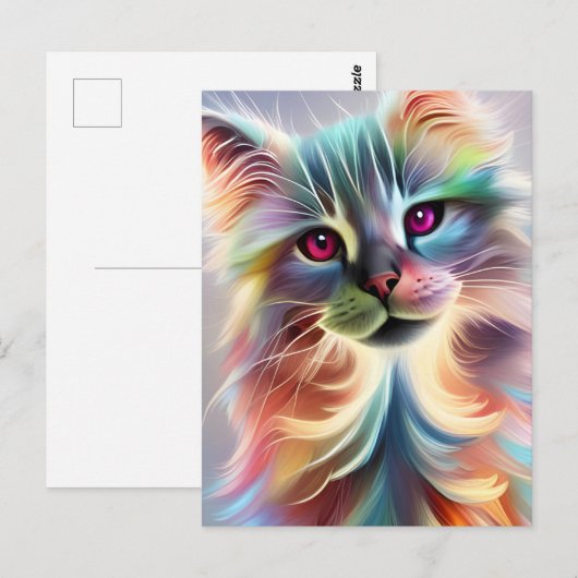 Adorable Rainbow Kitty Postkarte (Vorne/Hinten)