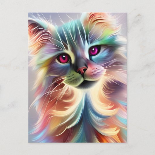 Adorable Rainbow Kitty Postkarte (Vorderseite)