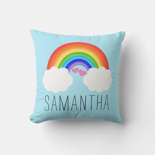 Adorable Rainbow Name Kissen (Vorderseite)