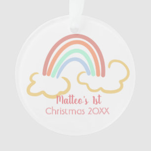 Adorable Rainbow Pastel Magical 1. Weihnachten Ornament