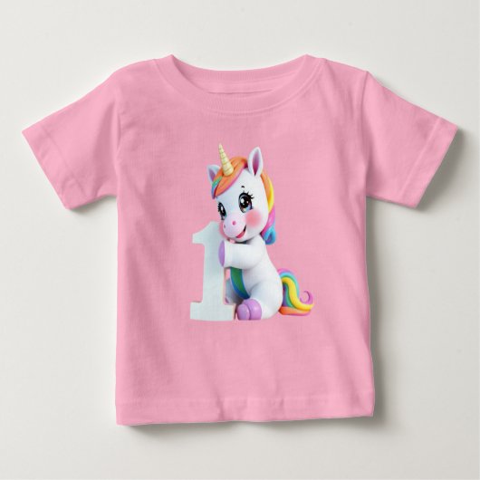 Adorable Rainbow Unicorn Baby T-shirt (Vorderseite)