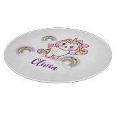 Adorable Rainbow Unicorn, individuelles Serviertab Schneidebrett (Ecke)