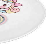 Adorable Rainbow Unicorn, individuelles Serviertab Schneidebrett (Ecke)