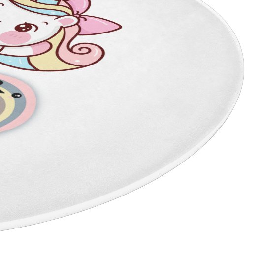 Adorable Rainbow Unicorn, individuelles Serviertab Schneidebrett (Ecke)