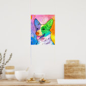 Adorable Rainbow Watercolor Corgi Poster (Küche)
