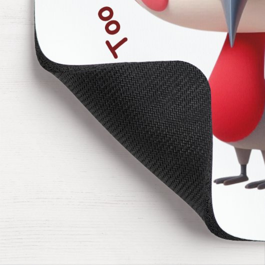 Adorable Red Bird Character Mousepad (Ecke)