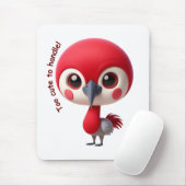 Adorable Red Bird Character Mousepad (Mit Mouse)