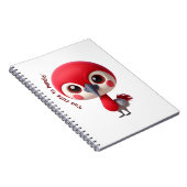Adorable Red Bird Character Notizblock (Rechte Seite)
