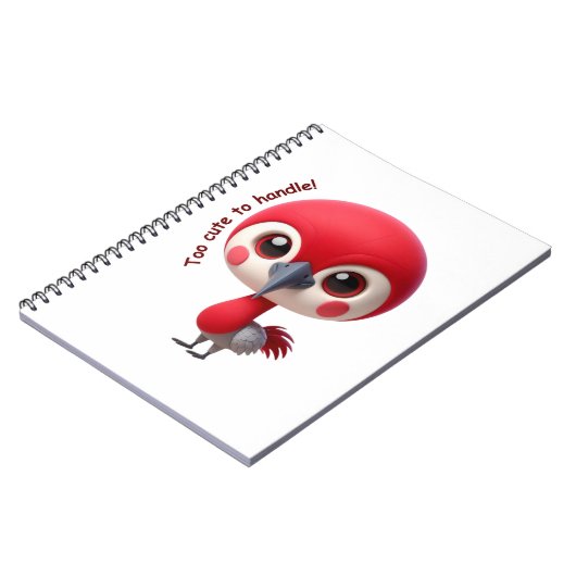 Adorable Red Bird Character Notizblock (Linke Seite)